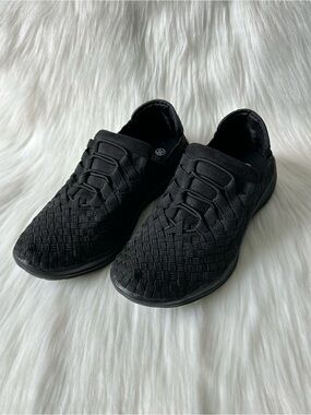 NWOT bernie mev. Black Woven Slip-On Shoes